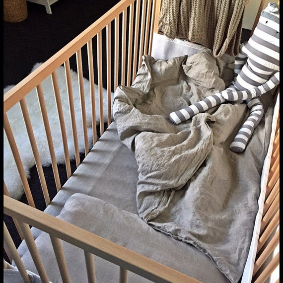 Ropa de cama lino cama de tela natural bebé - Etsy España