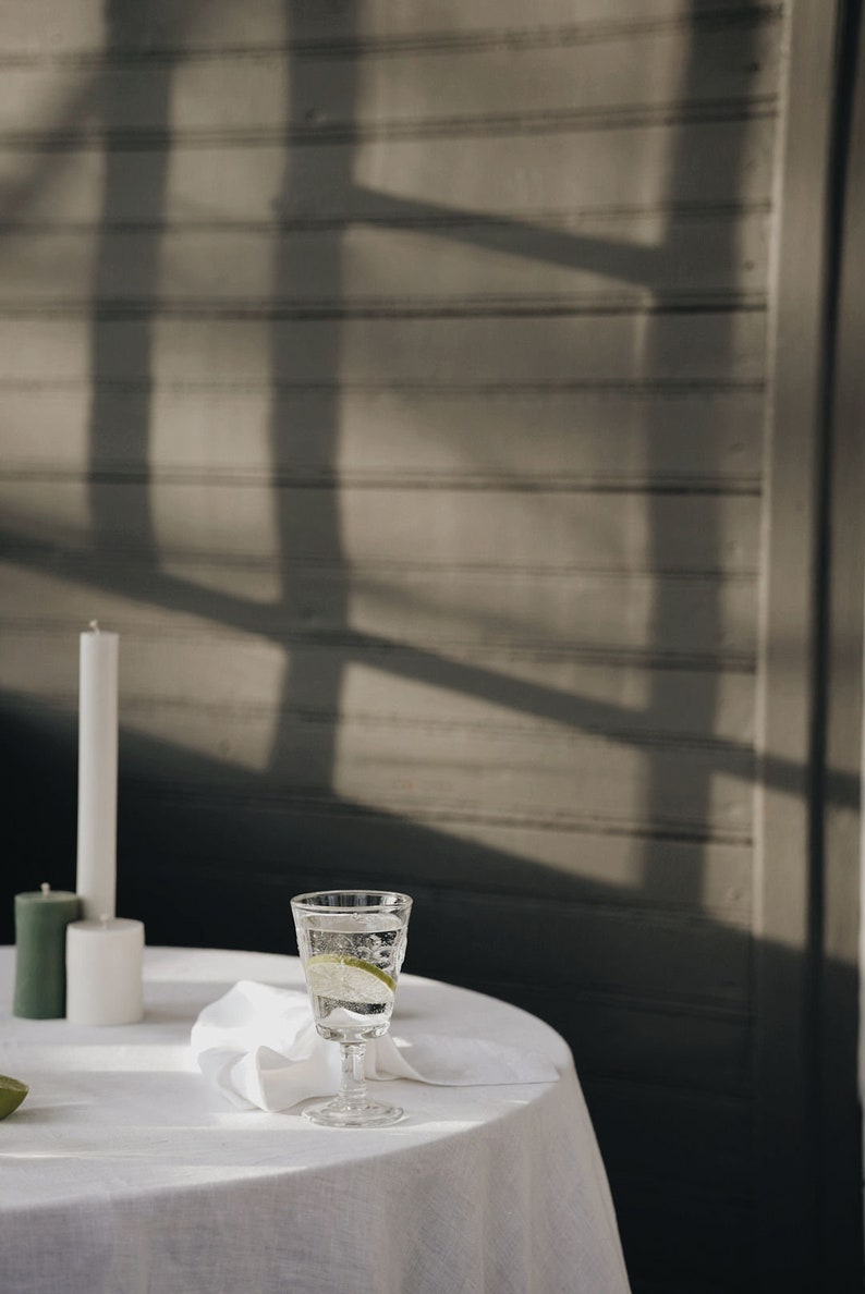 White linen table napkins set, off white linen napkins, ivory linen napkins, stonewashed white wedding napkins with wide edge mitered corner image 5