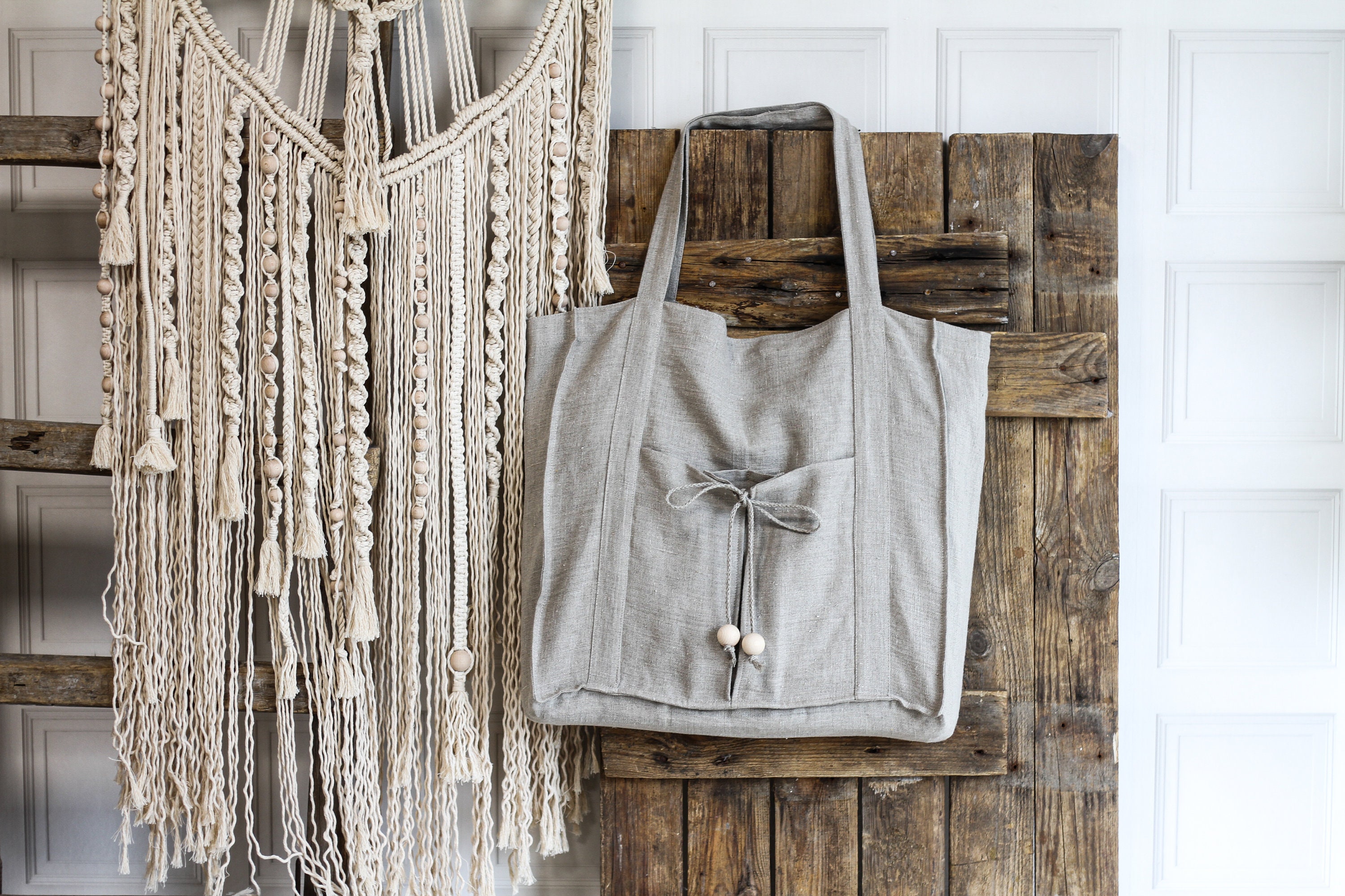 Born to Run Boho Linen Tote Bag