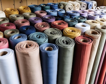 Washed linen fabric, softened natural linen fabric for clothes linen for bedding black yellow rust mustard red dusty blush pink linen fabric