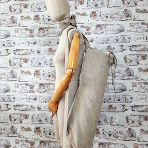 Linen yoga bag, natural linen yoga mat bag, big pilates bag, burlap sport bag, rough linen gym bag, beach bag, rustic tote bag with pockets