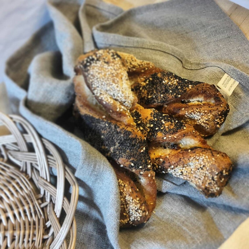 Linen towels kitchen, rough texture linen tea towel, real linen dining towel, linen dishcloth, heavy raw linen kitchen tea towel image 3