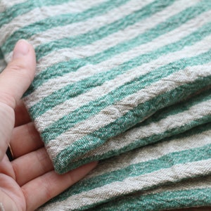 Stonewashed linen kitchen towel, washed linen tea towel, natural linen towel, striped pattern towel, softened linen towel, vegan towel