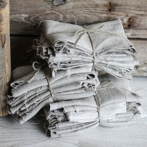 Natural Linen Remnants Rough Linen Scraps Bundle Washed Not Etsy