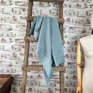 Linen baby blanket "Mix & Match" two sides plain color - dusty pink pale blue white grey mint washed linen baby throw, linen cot bed blanket