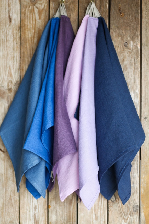 Linen tea towel - white beige denim mustard blue purple blush dusty pink green stonewashed farmhouse table, linen kitchen towel with loop
