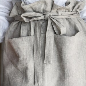 ATLINIA 100% Linen Apron With Pockets | Adjustable Bib Apron For Cooking, Gardening, Crafting