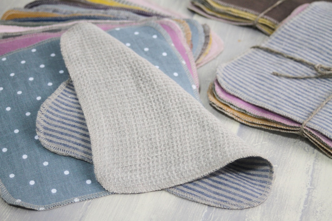 Linen Washcloths Waffle Linen Dish Cloths Double Washcloths Etsy