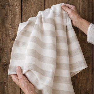 Striped linen towel, softened linen bath towel, sauna towel, beach sheet, bath sheet, large bath towel, linen beach towel, striped towel