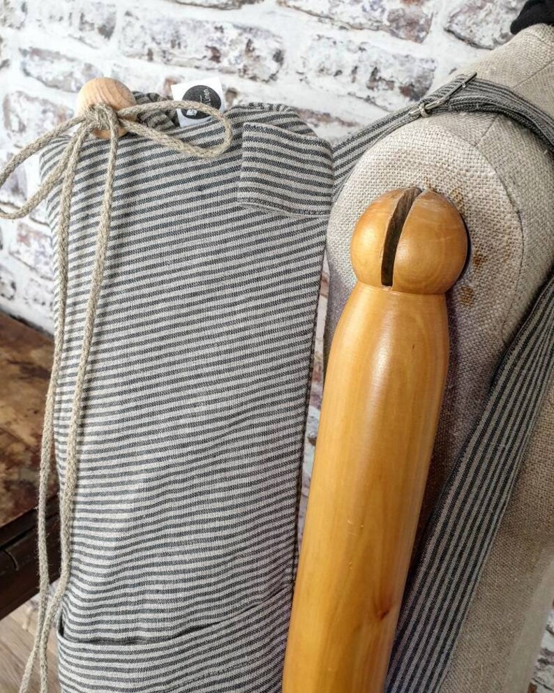 Linen Yoga Bag Striped Linen Yoga Mat Bag Stonewashed Big Etsy