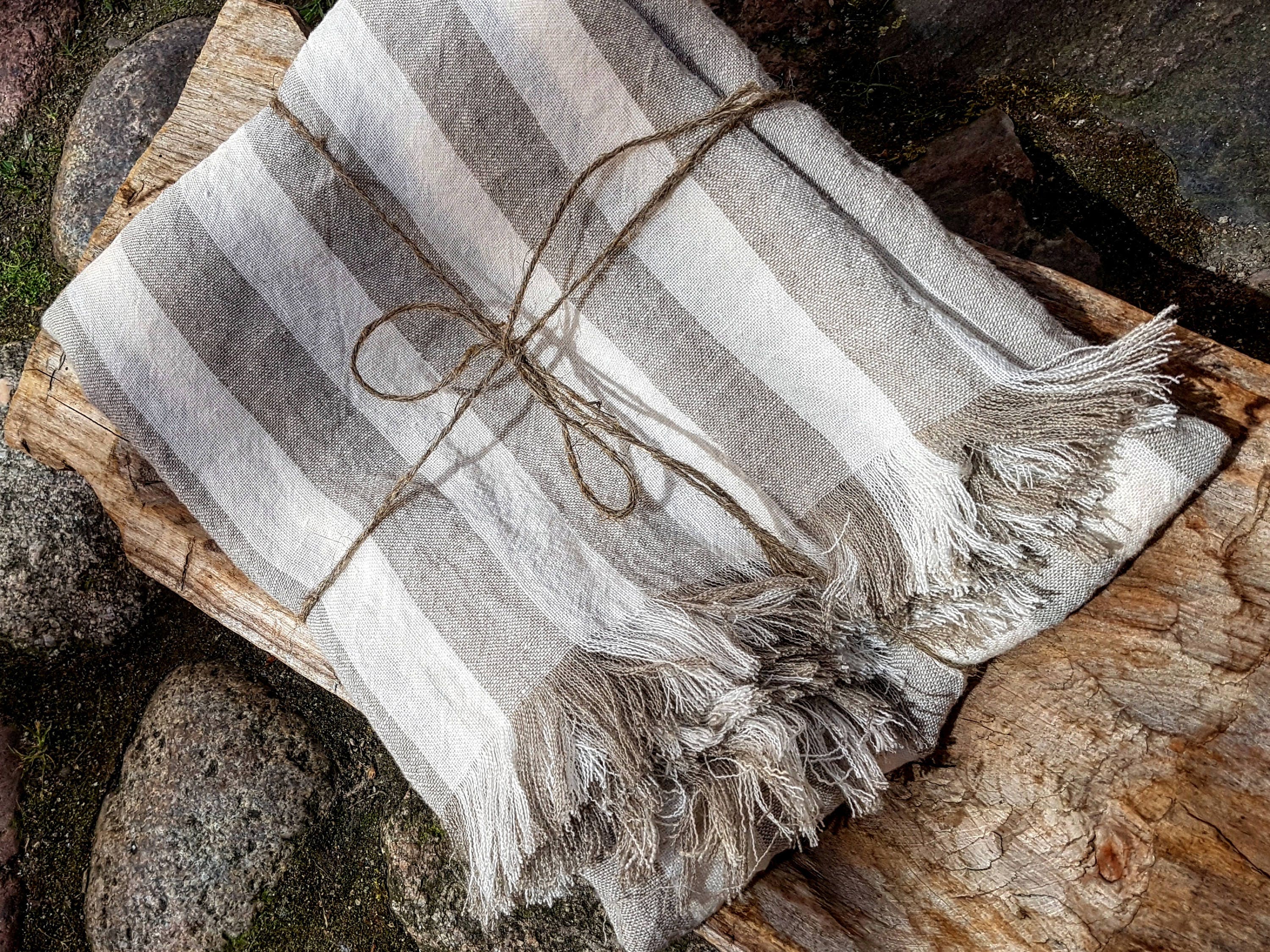 Striped Linen Blanket Stonewashed Linen Blanket Linen Throw Etsy