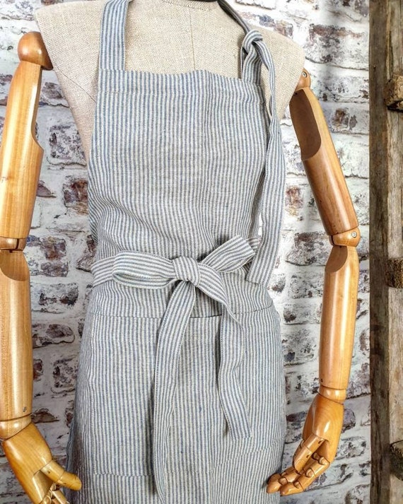 Buy Full Linen Apron Stonewashed Linen Kitchen Dress Rustic