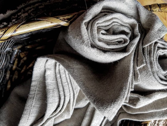 Rough Linen Body Towel Raw Flax Linen Bath Towel Stonewashed