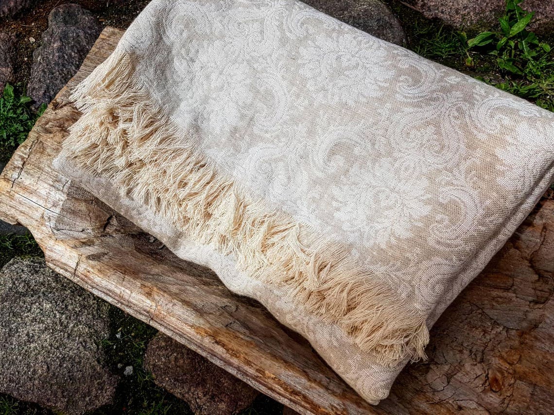 Linen Blanket Softened Linen Blanket Damask Linen Blanket Etsy