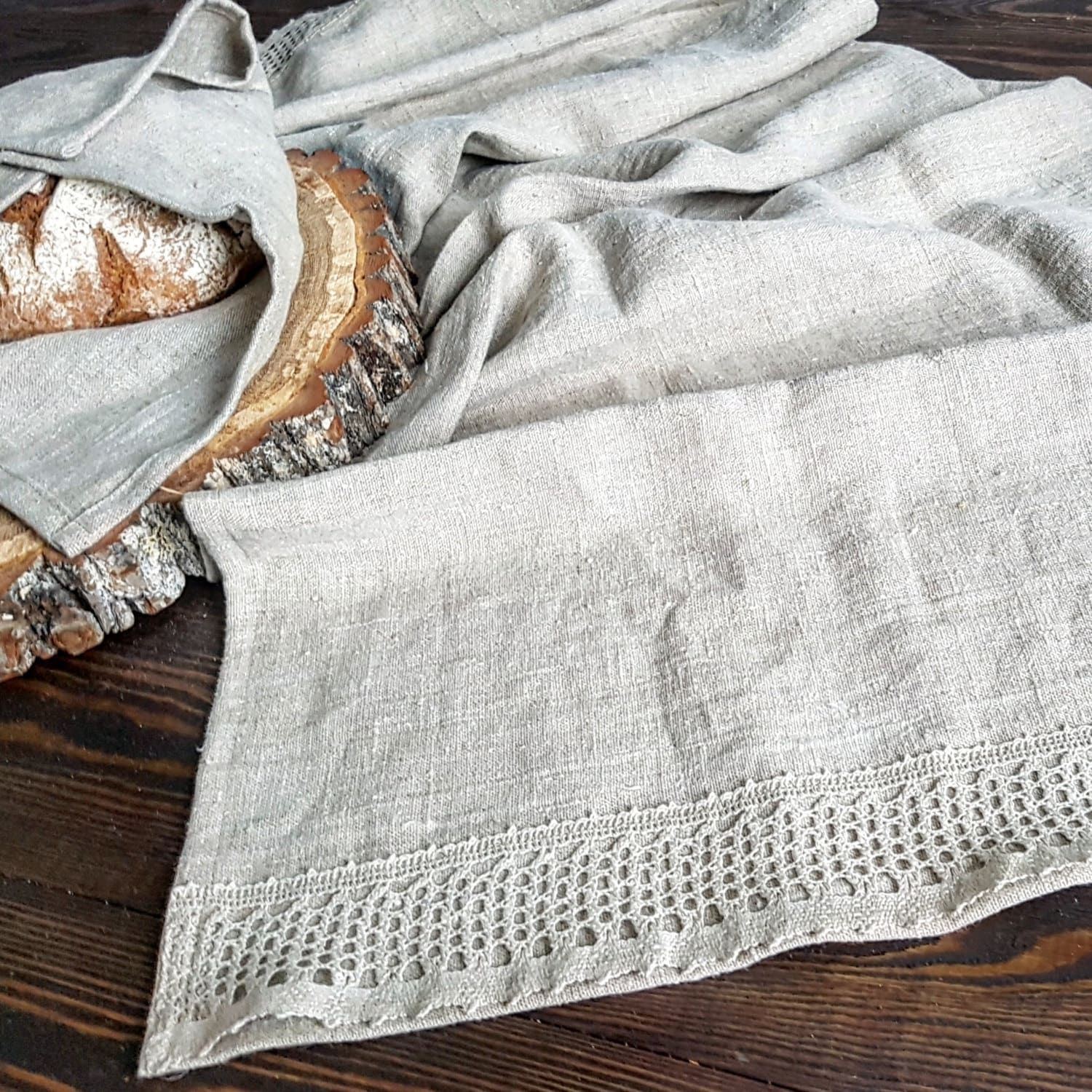 Rustic Linen Table Runner Vintage Linen Runner Stonewashed Etsy