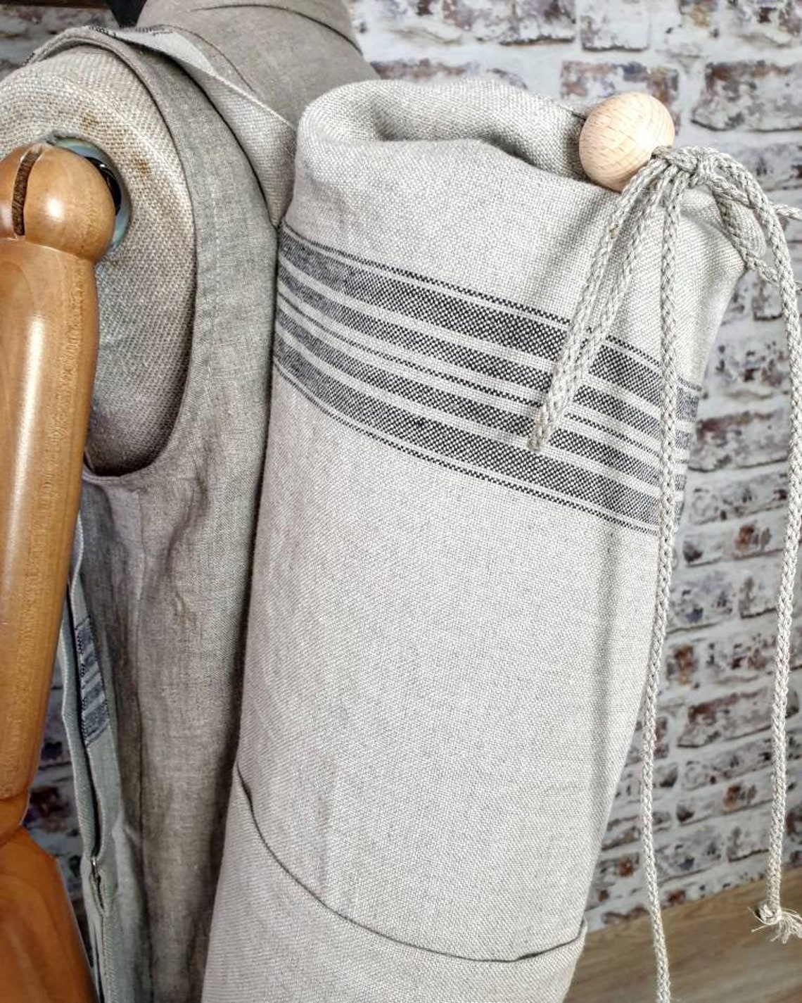 Linen Yoga Bag Burlap Linen Yoga Mat Bag Big Pilates Bag Etsy