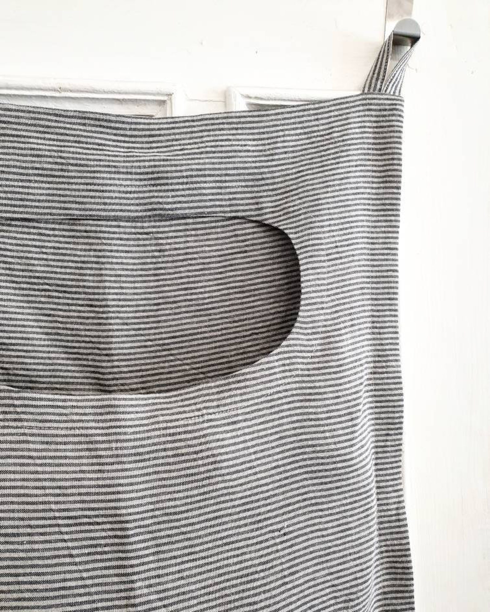 Linen laundry door bag striped laundry hamper bag rough | Etsy