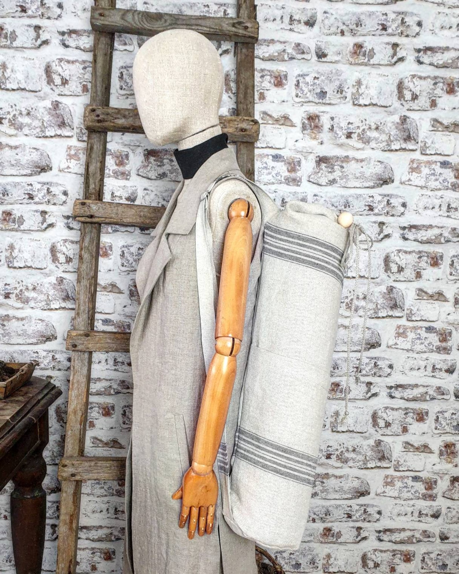 Linen Yoga Bag Burlap Linen Yoga Mat Bag Big Pilates Bag Etsy