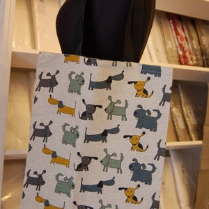 Linen Tote Bag, Shopper Bag With Cats, Natural Linen Shopping Bag ...