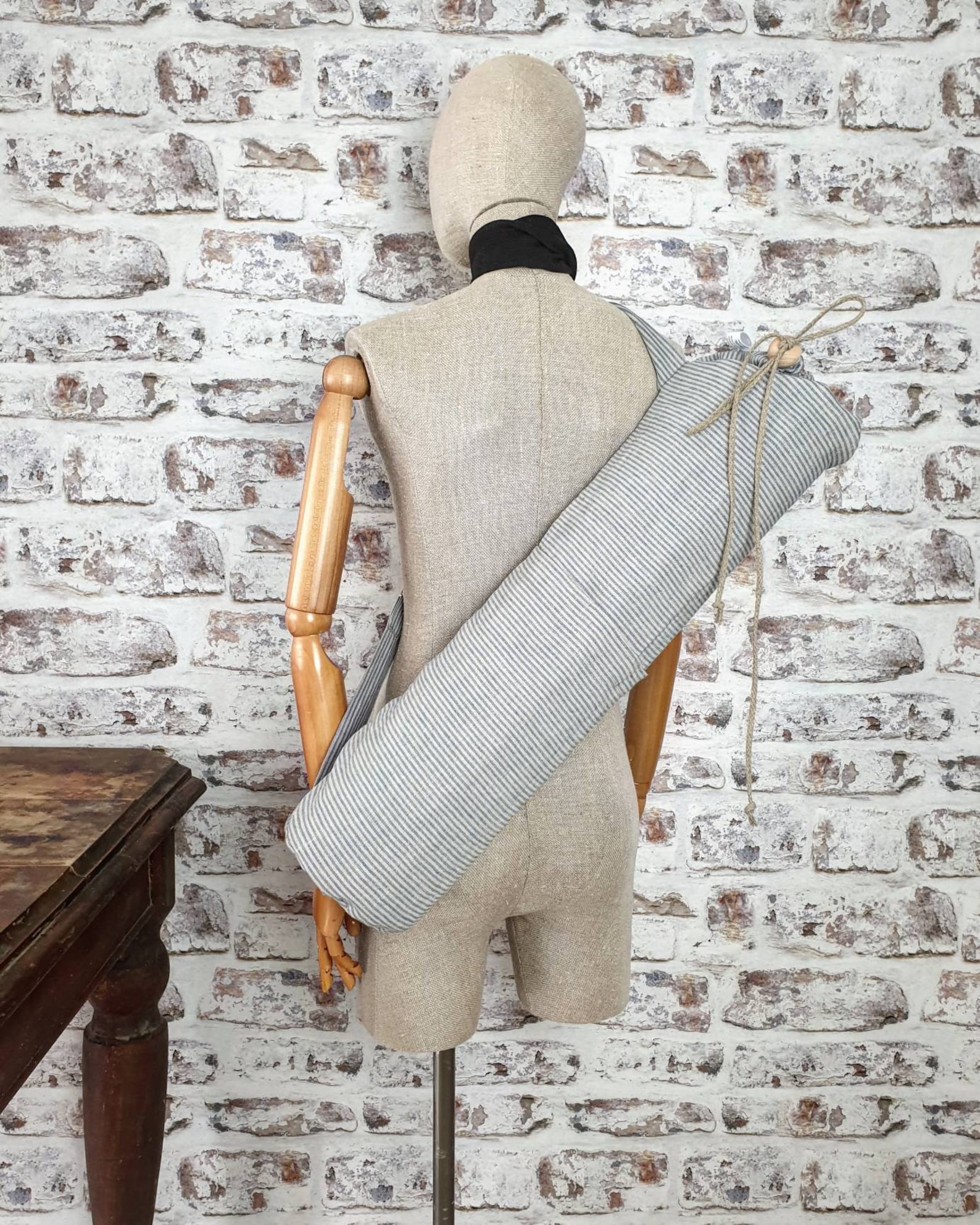 Linen Yoga Bag Striped Linen Yoga Mat Bag Stonewashed Big Etsy