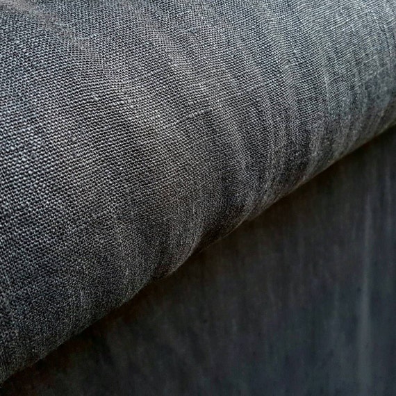thumbnail image 2 of 100% Black Flax Linen Fabric – Medium To Heavy Weight, 57 Inch Wide, Sold By The Yard (T.D.I.) 2 of 2