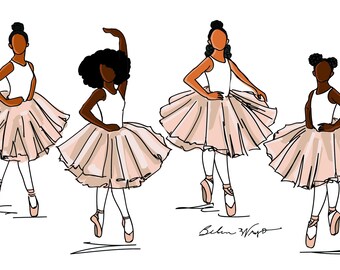 Black Ballerinas (Individual images and group of 4)