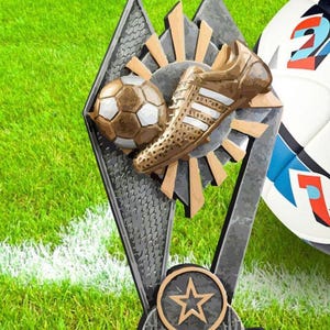 Soccer Trophy Resin Award with Engraved Plate -Soccer Participation Award - Victory Soccer Trophy Award for Coach