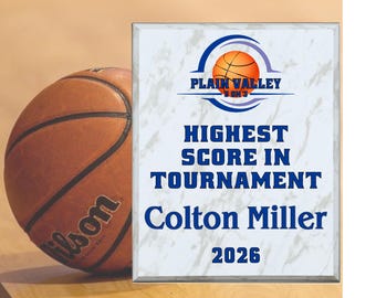 Custom Basketball Award Plaque – Black, White or Maroon | Personalized Team Trophy | Optional Presentation Box