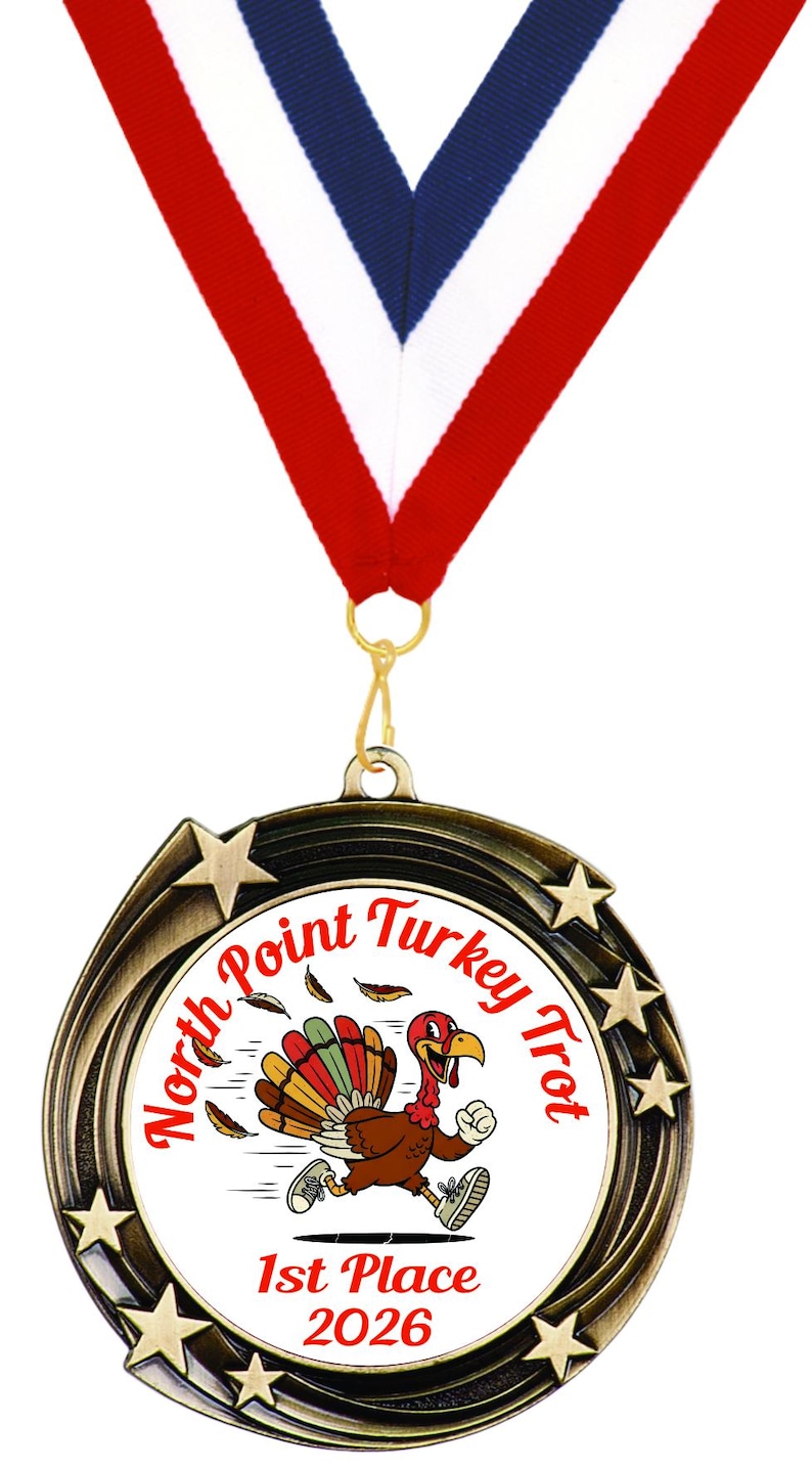 Fun Custom Prizes Custom Turkey Trot Medals, Personalized Thanksgiving Race Awards ...
