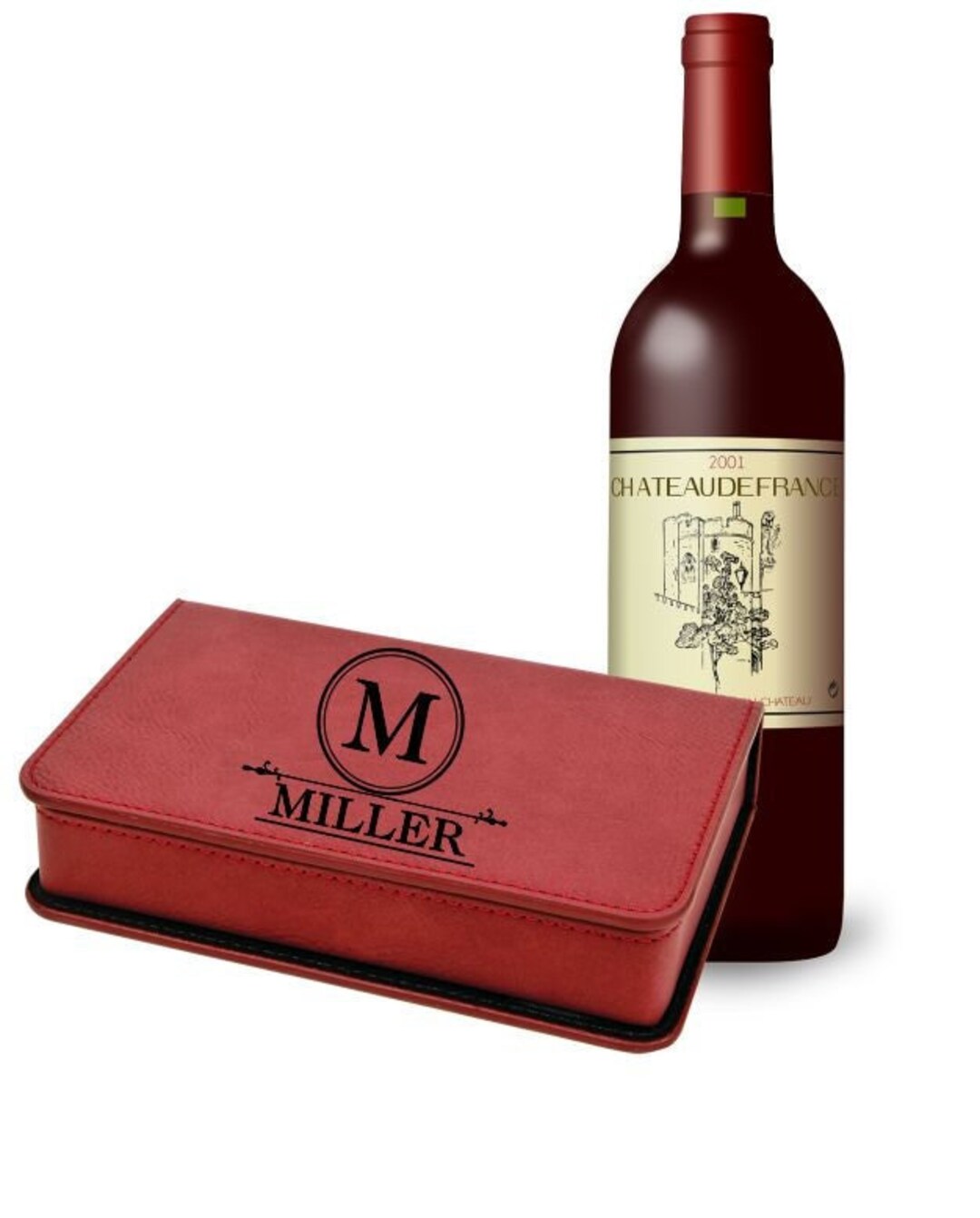 Personalized Wine Tool Set , Custom 3 Piece Corkscrew and Wine Stopper