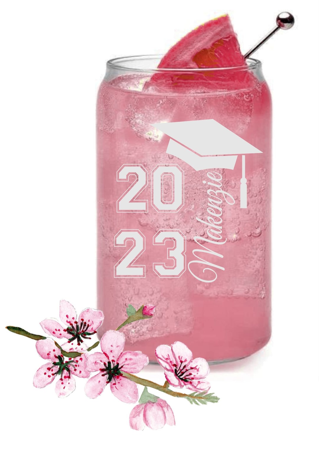 Custom Graduation Glass for Class of 2023 , Engraved High School