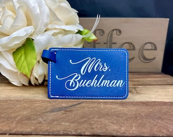 Personalized Leatherette Luggage Tag | Custom Engraved Travel | Bridesmaid Gift | Maid of Honor Gift | Destination Wedding | Bridal Shower
