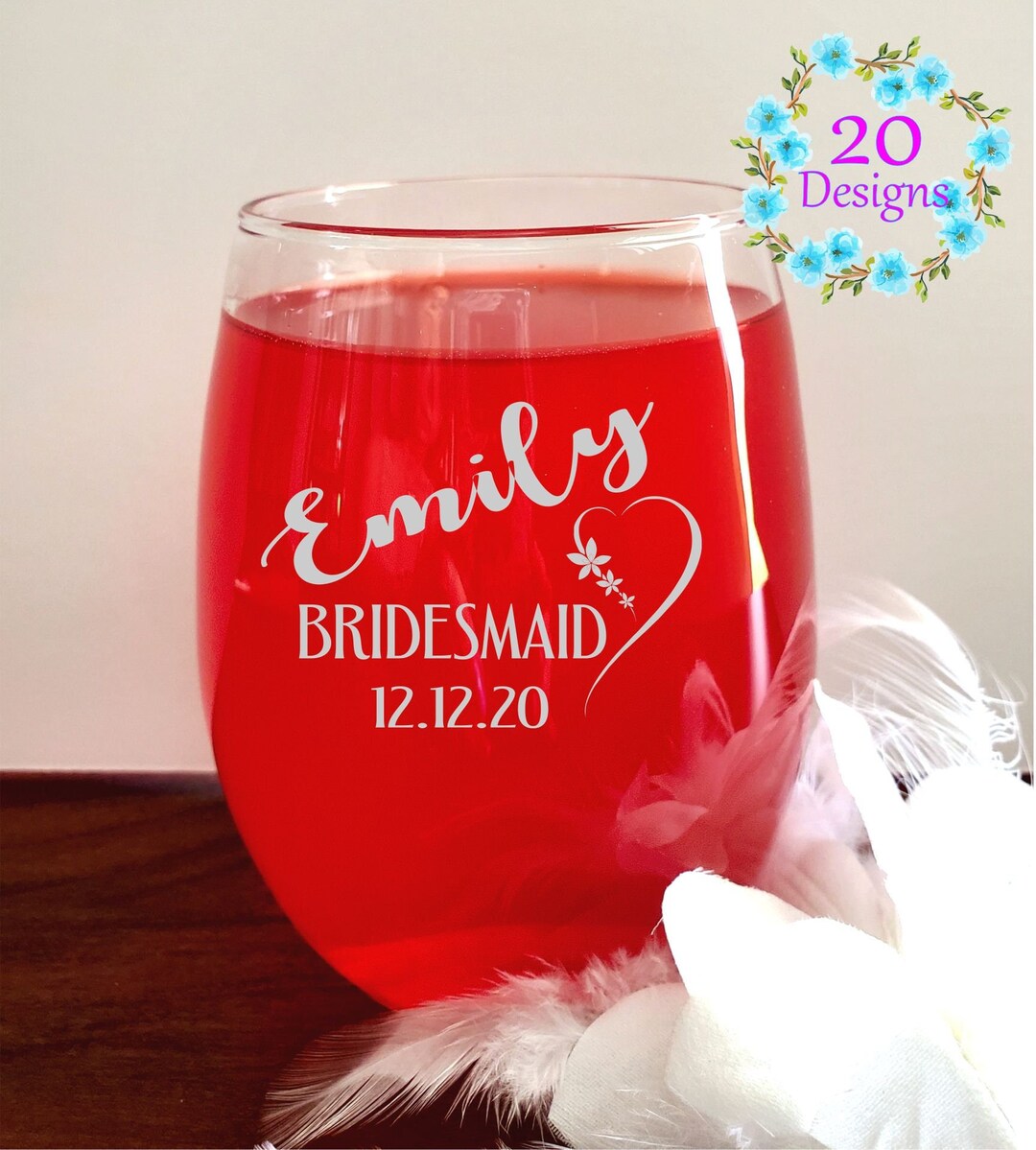 Wine Glasses for Bridesmaid and Maid of Honor, Bridesmaid Proposal