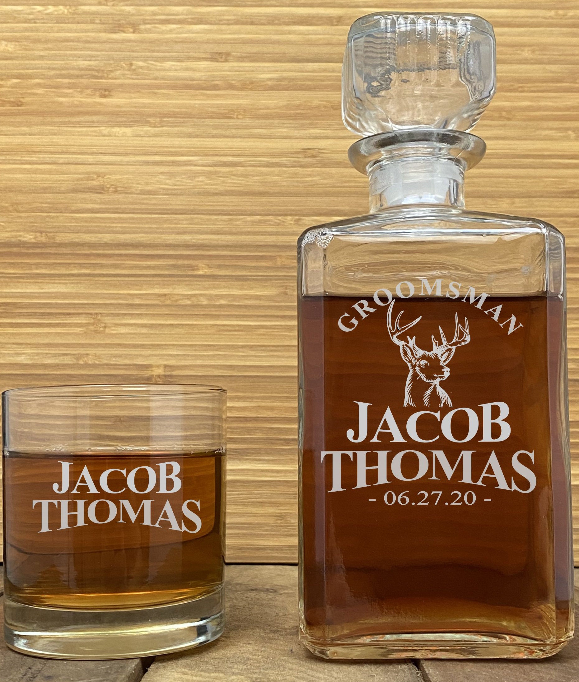 Home & Living Decanters Groomsman Whiskey Decanter Gift for Wedding