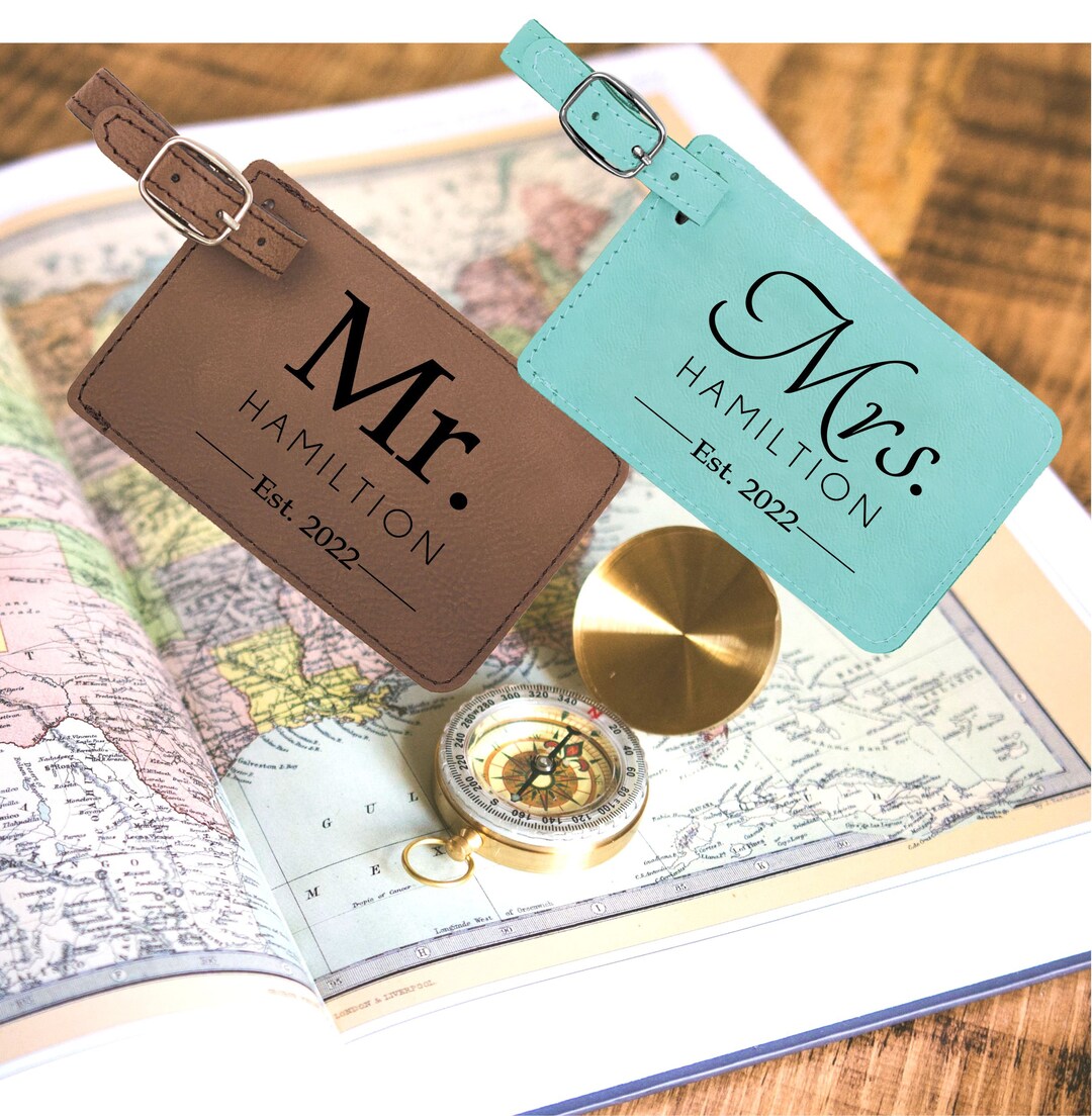 Mr and Mrs Personalized Luggage Tag for Bride and Groom, Luggage Bag Tag for Wedding Gift or Shower Gift, His and Hers Wedding & Anniversary