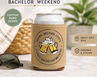 Personalized Bachelor Party Can Cooler, Groomsmen Gift, Custom Beer Can Holder, Bachelor Weekend Gift, Groom Gift, Wedding Party Favor