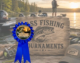 Custom Fishing Tournament Rosette Ribbons – Bass & Fly Fishing Championships