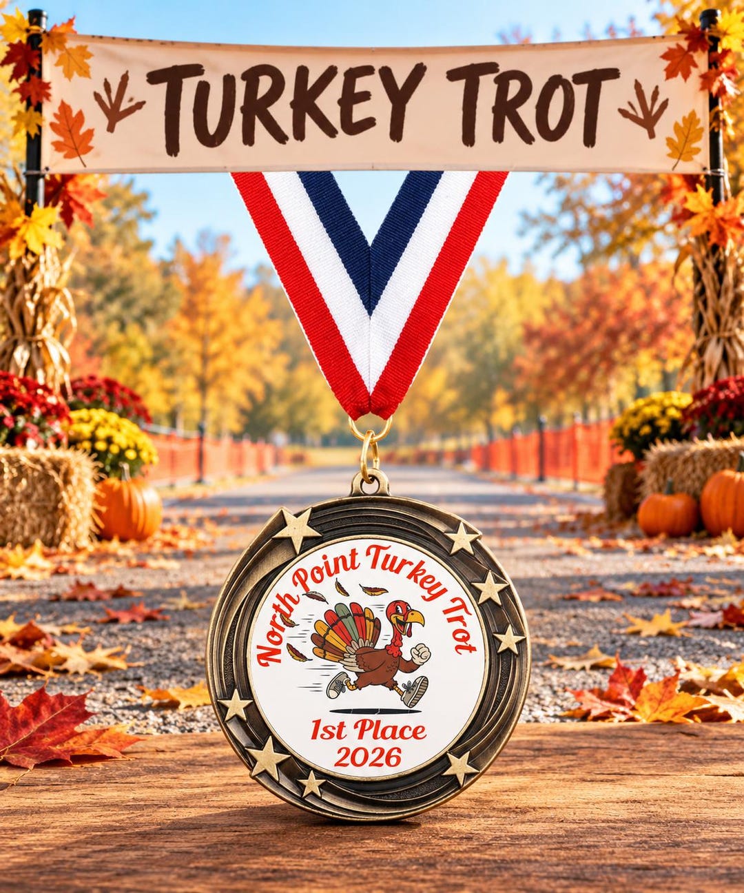 Fun Custom Prizes Custom Turkey Trot Medals, Personalized Thanksgiving Race Awards ...