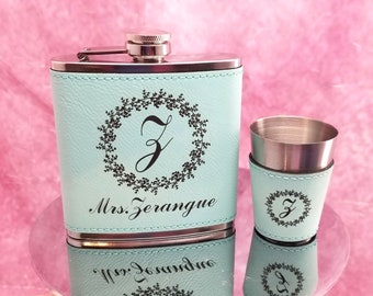 Bridesmaid Flask and Shot Glass, Personalized Bridesmaid Proposal Flask Gift Set, Custom Engraved Maid of Honor or Mother of Bride Flask