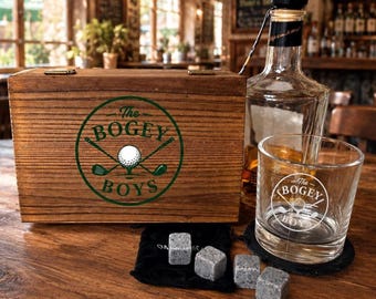 Corporate Whiskey Gift Set with Custom Logo | Branded Wood Gift Box & Engraved Whiskey Glass | Retirement Gift | Client Closing Gift