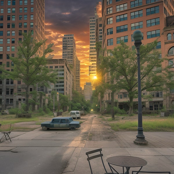 Urban Decay: Detroit’s Last Stand Digital Art Print