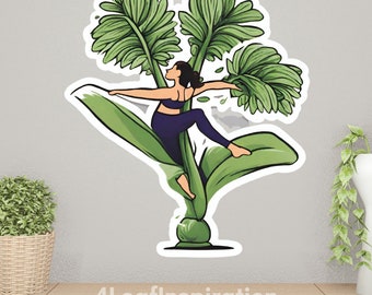 Botanical Yoga Plant Sticker