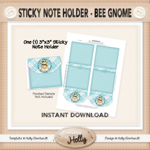 Sticky Note Holder - BEE GNOME - Instant Download Printable ...