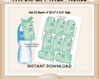 Favor/Gift Tags - NURSE- Thanks - Instant Download Printable - Beginner Project - HEBER_1889