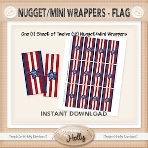 Nugget/miniature Candy Bar Wrappers - FLAG - Americana - Instant ...