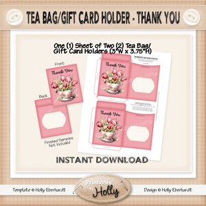 Tea Bag/gift Card Holder - THANK YOU - Misc - Instant Download ...