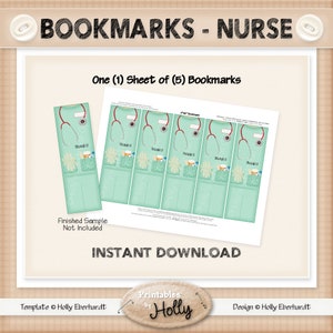 Bookmarks - NURSE - Instant Download Printable - Beginner Project - HEBER_2022