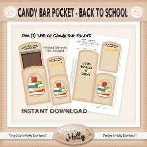 Candy Bar Pocket - BACK to SCHOOL - Instant Download Printable ...