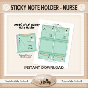 Sticky Note Holder - NURSE - Thanks - Instant Download Printable ...