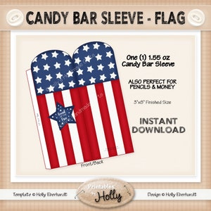Candy Bar Sleeve - FLAG - Americana - Instant Download Printable ...